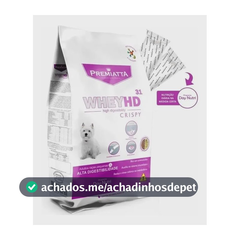 Ração Premiatta Whey HD Crispy Cães Pequeno Porte 3kg Alta Palatabilidade