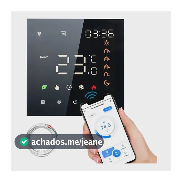 Termostato inteligente Tuya Wifi 16a Controle De Voz Aquecimento Elétrico Compatível com Alexa e Google Home Sensor de Piso Externo