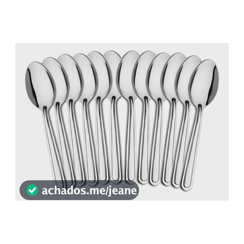 Kit 24 Colheres De Sopa Mesa Aço Inox Qualidade E Resistente Prateado