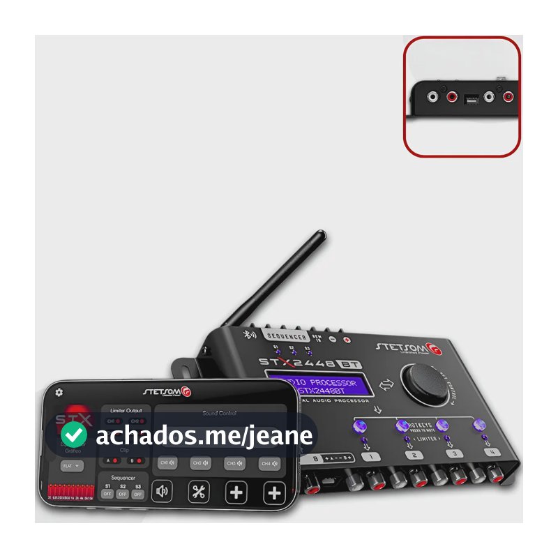 Processador De Audio Digital Stetsom Stx2448 Bt Equalizador Preto