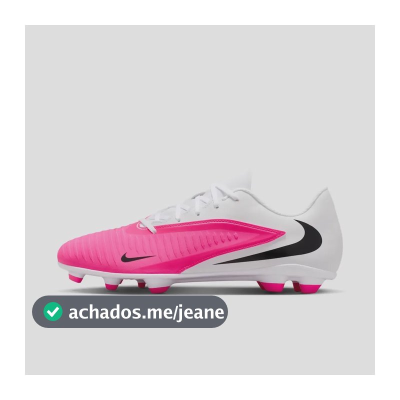 Chuteira Campo Nike Phantom 6 Club Low Branco/rosa 42 Br