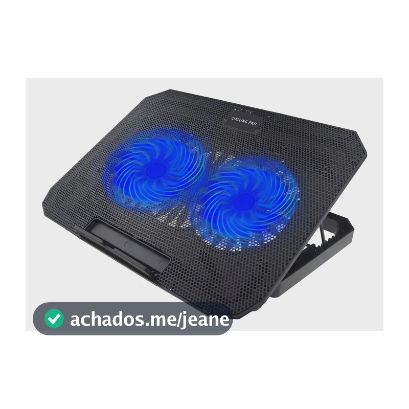 Base Cooler para Notebook 2 Ventoinhas Plástico e Alumínio Uso Contínuo Home Office 12 a 17 Pol