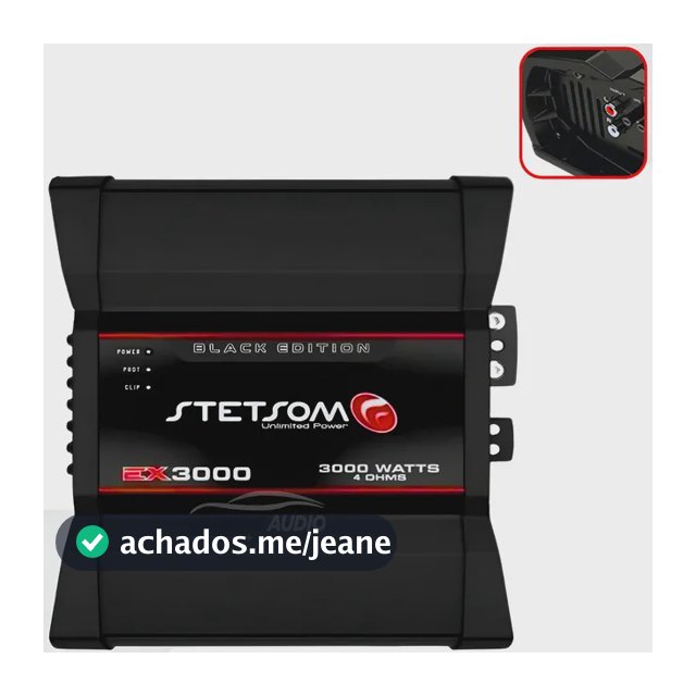 Módulo Amplificador Stetsom Ex3000 4 Ohms 3000 3k Ex-3000 Preto