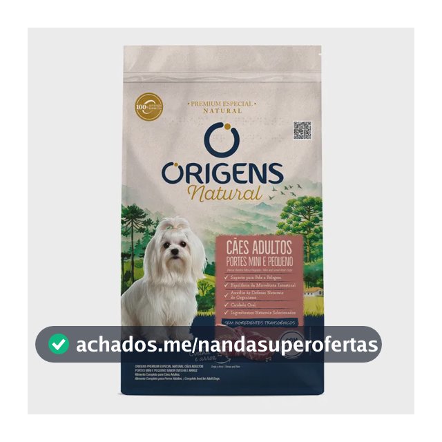 Ração Origens Natural Cão Adulto Mini Pq Ovelha 10,1 Kg