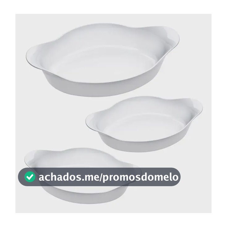 Marinex Conjunto de Assadeiras Oval Opaline 3 Peças Branco
