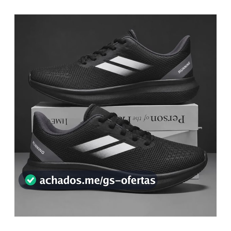 Tenis Academia Masculino Corrida Musculação Caminhada Treino Preto/branco 42