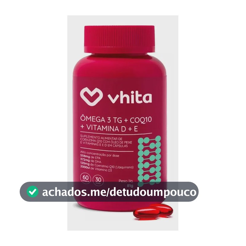 Ômega 3 Vhita em cápsula Sem sabor de 60 un