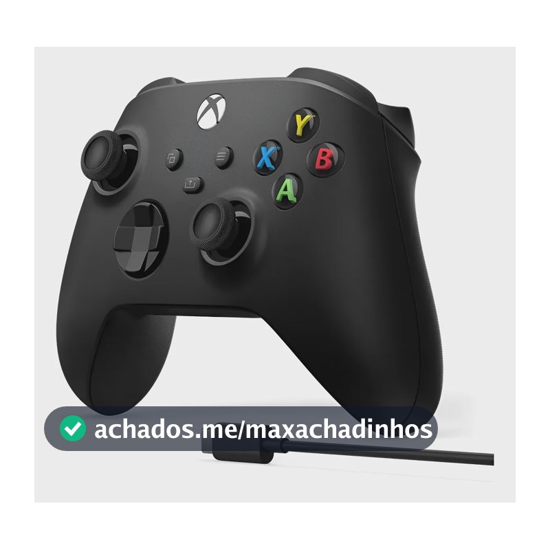 Controle Microsoft Xbox Sem Fio Carbon Black Preto