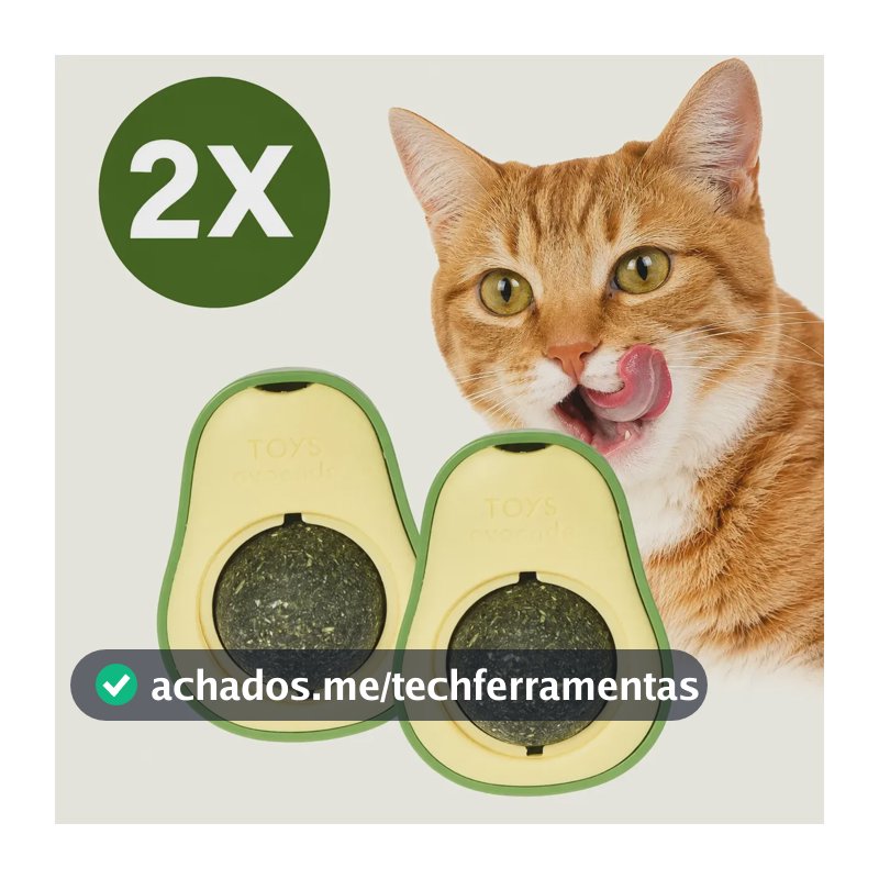 Kit 2 Brinquedo Para Gato Com Catnip Erva Gato Abacate Bola