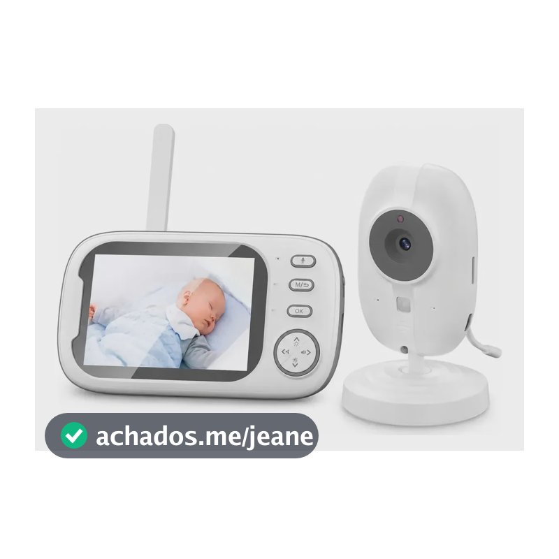 Monitor Bebê Sem Fio C/ Visão Noturna Eletrônica E Câmera 5v Branco