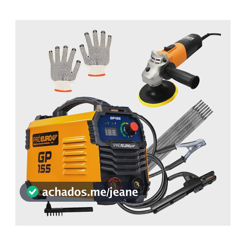 Solda Inversora 155a Pro Euro 110v Eletrodo E Tig Completa Laranja 127v