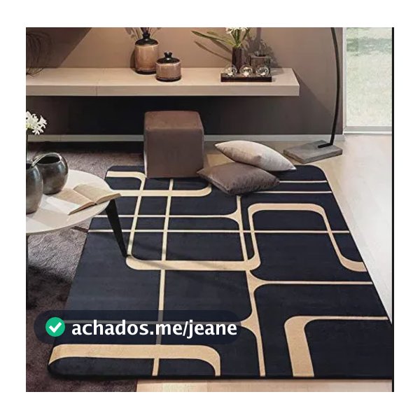 Tapete 200x140 Para Sala E Quarto Aveludado Preto Linhas 2 M 1.4 M Preto Linhas