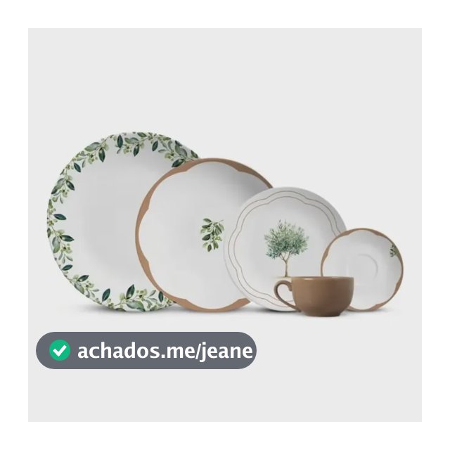 Aparelho Jantar 20 Peças Pratos Coup+chá Oliveira  Alleanza Branco Oliveira