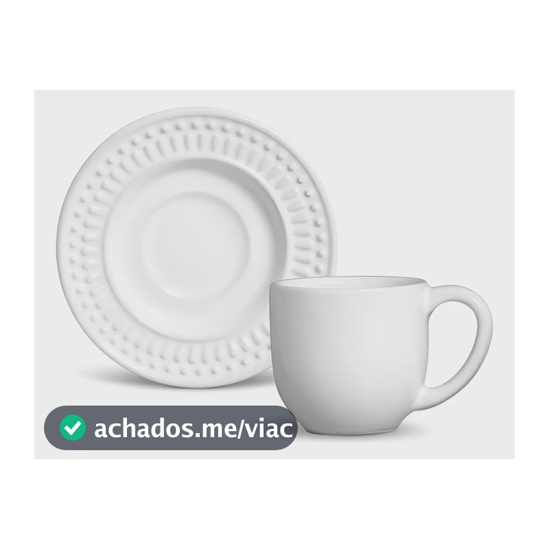 Jogo de Café Porto Brasil Cerâmica 12 Peças Branco 72ml