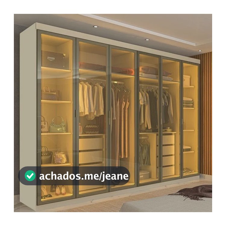Guarda-roupa Casal 6 Portas Reflecta Cumaru Yescasa Off White