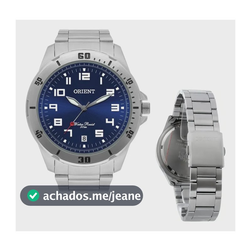RELOGIO ORIENT MASCULINO ANALOGICO PRATEADO MBSS1155A D2SX