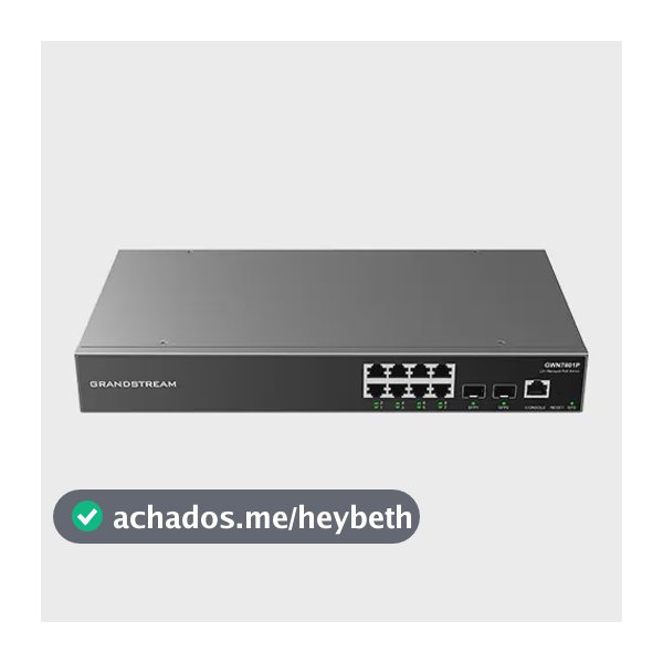 Switch Gigabit 8 Portas Poe Gerenciável Grandstream Gwn7801p