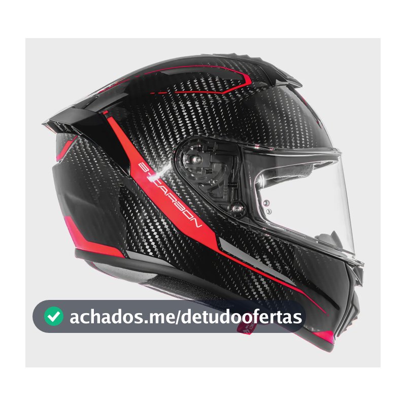 Capacete Moto Bieffe Premium B-carbon C-six Cor Preto Com Vermelho Tamanho Do Capacete 62