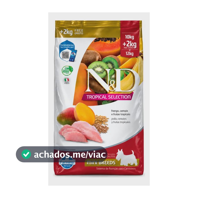 Ração N&d Frango Adult Mini Tropical Selection 12kg
