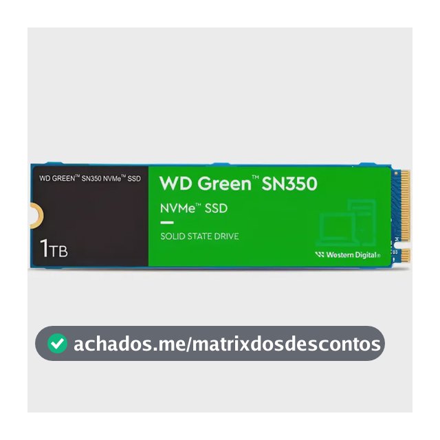 Ssd 1tb Western Digital Green Sn350 Nvme, Gen3, M.2 2280 Azul