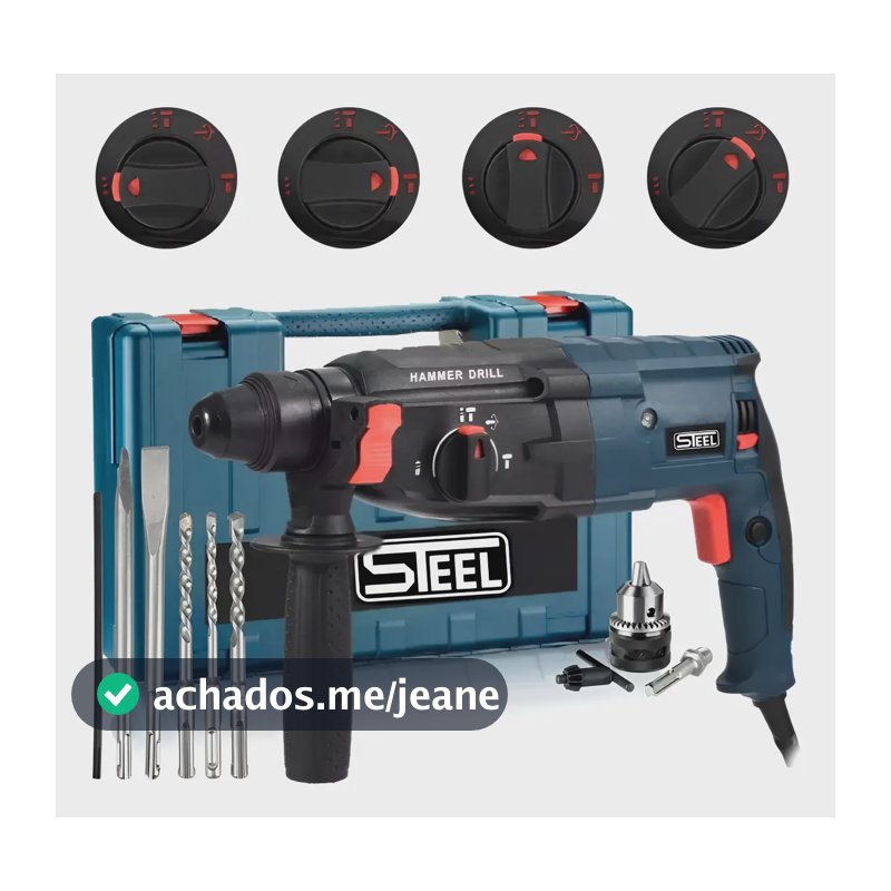 Furadeira De Impacto Martelete Rompedor 1000w Reversível Azul 110v 50/60hz