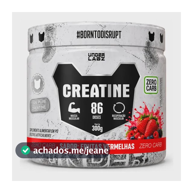 Creatina Zero Carb De Frutas Vermelhas Under Labz, 300g Frutas Vermelhas