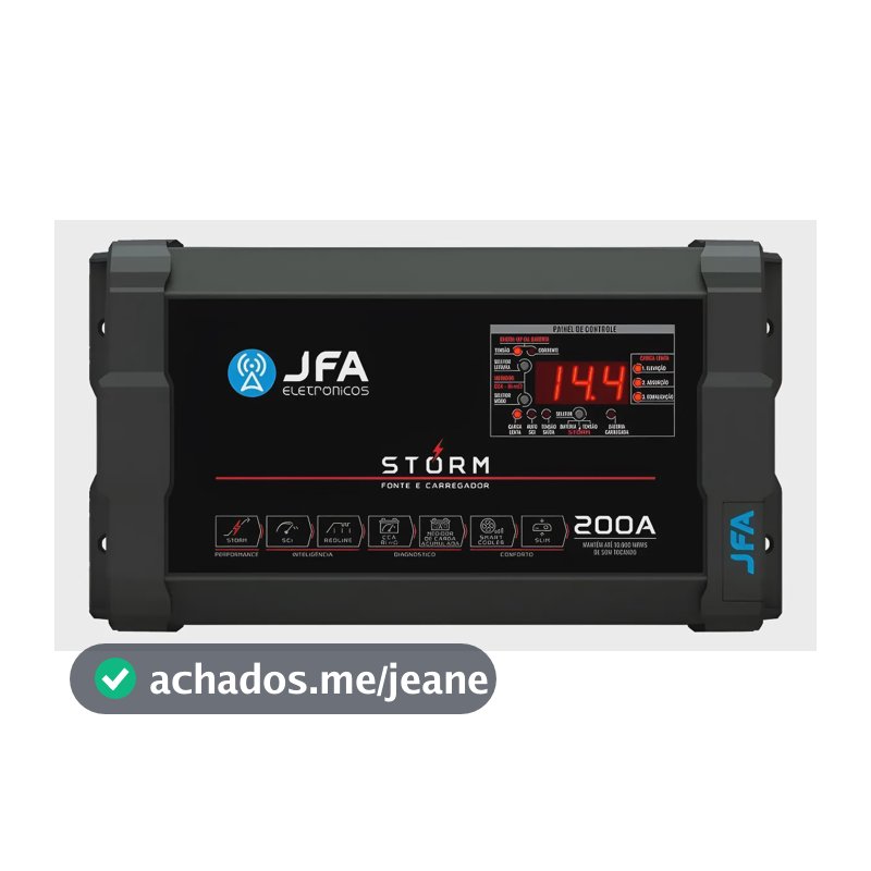 Fonte Carregador Jfa 200a Storm Voltímetro Digital 220v Preto