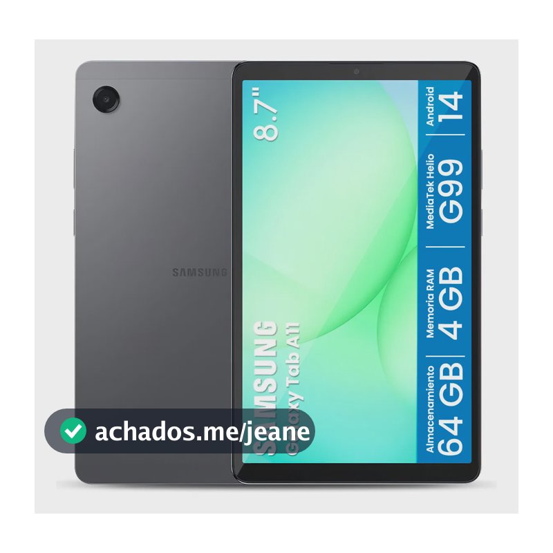 Tablet Samsung Galaxy Tab A11 64 GB 4 GB 8,7" + cinza escuro