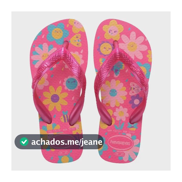 Chinelo Havaianas Kids Flores Rosa Flux Para Meninas