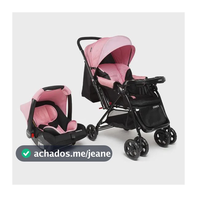 Travel System Cosco Kids, Reverse, 0 a 15kg, Rosa Rajado
