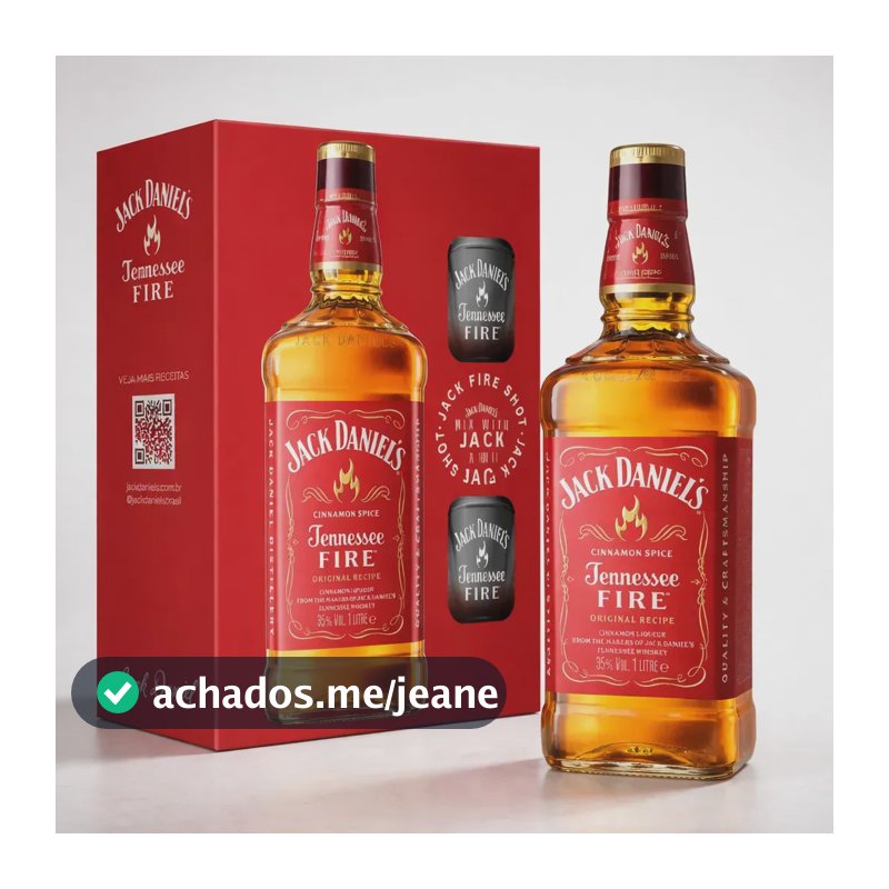 Whisky Jack Daniels Fire 1 Litro Com 02 Copos Shot