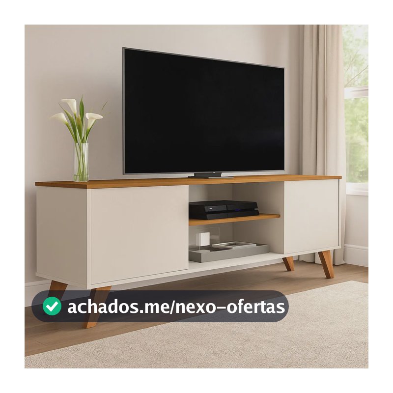 Rack Sala Estante Tv 58 Polegadas Home Bancada Helena