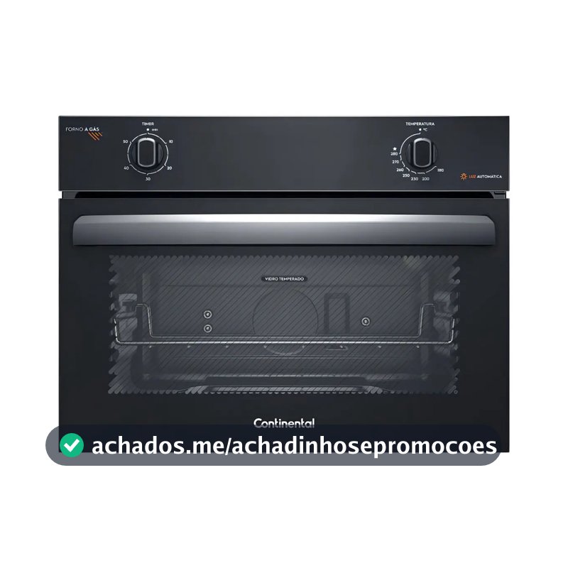 Forno de Embutir a Gás Continental 50L TOPLimpaFácil OC4GM Cor Preto