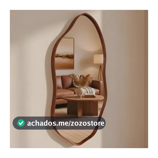 Espelho Decorativo Orgânico 60x40 Moldura Em Couro We Mirror Caramelo