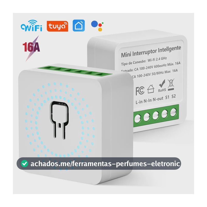 Interruptor Inteligente Wifi Forestry Mini 1ch 16a Alexa Tuya Smart Life Google Assistant Interruptor Inteligente Modulo Mini Relé Automação 100-240v Smart Switch Interruptor Inteligente Dimmer