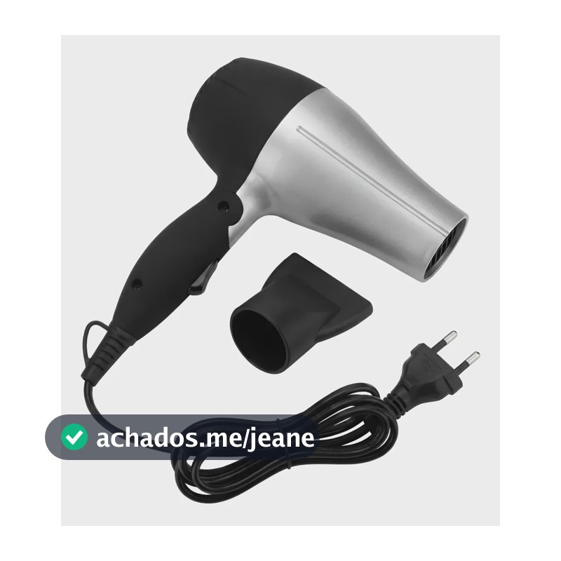 Secador Cabelo Compacto Portátil Dobrável 1200w Bivolt Pqno Cinza 127/220v
