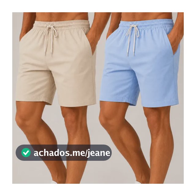 Kit 2 Bermuda De Linho Masculina Shorts Mauricinho Verão Pra