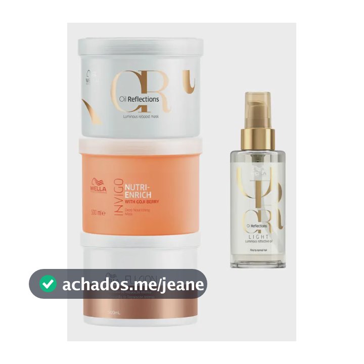 Cronograma Wella 3x 500ml + Óleo Oil Reflections Light 100ml