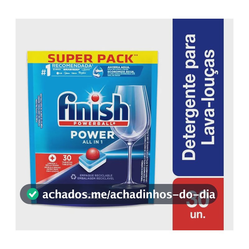 Detergente para Lava Louças Finish Powerball 30 unidades