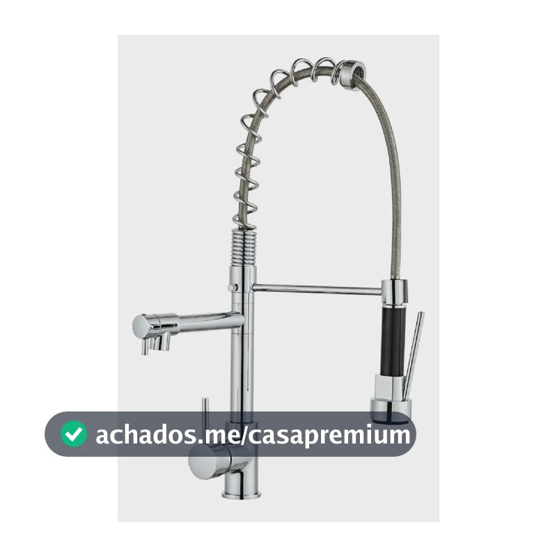 Torneira Cozinha Gourmet Monocomando Cromada Flexível Extensível 2 Jatos retratil Holter Home Design