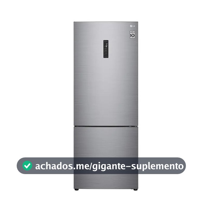 Geladeira Smart LG Frost Free Inverter 451L Inverse Cor Inox Look - 127V