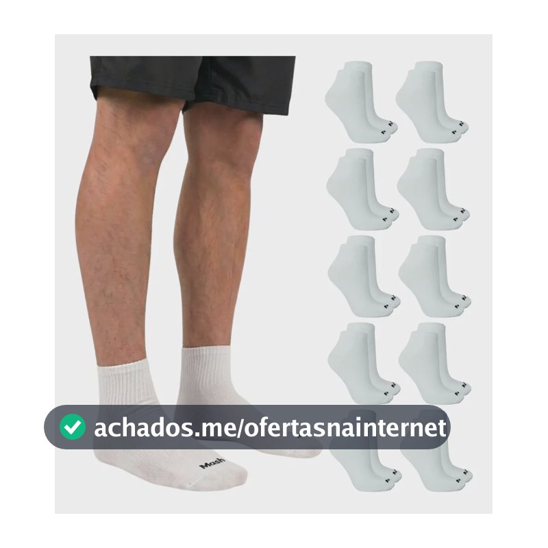 10 Pares Meia Soquete Cano Baixo Curto Algodão Mash Original