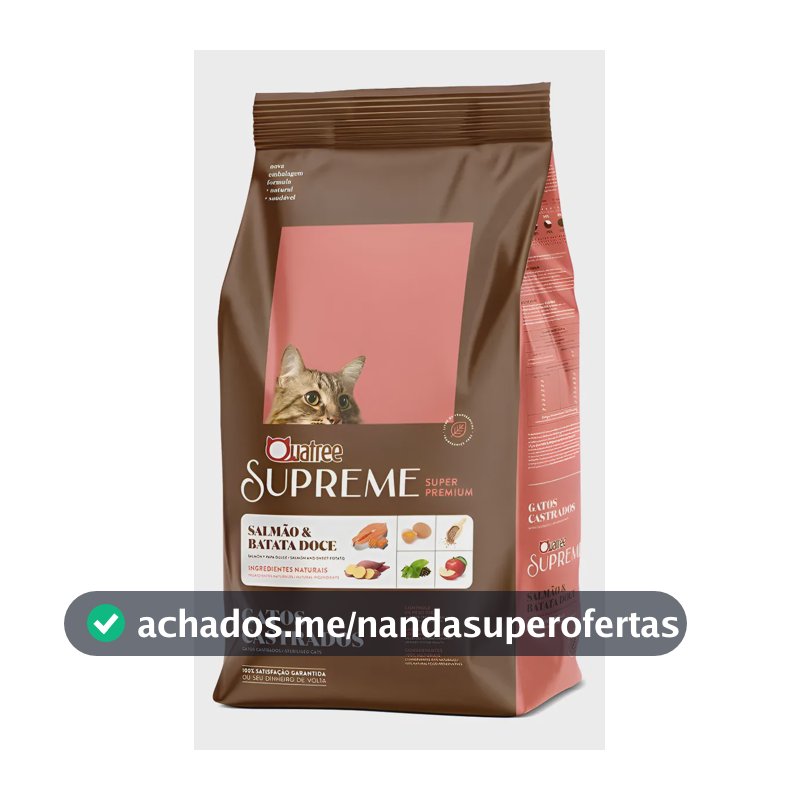 Ração Quatree Supreme 10kg Gato Castrado Salmão/batata Doce