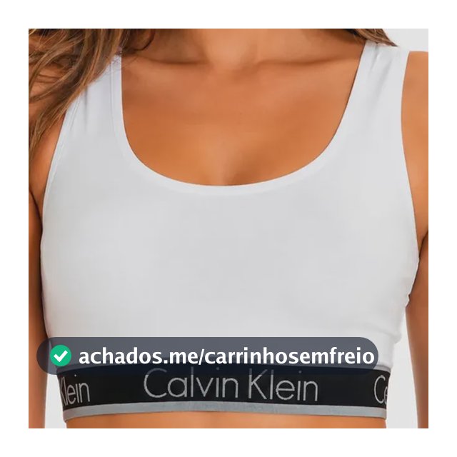 Top Regata Fitness Academia Cotton Calvin Klein Original Branco Liso P