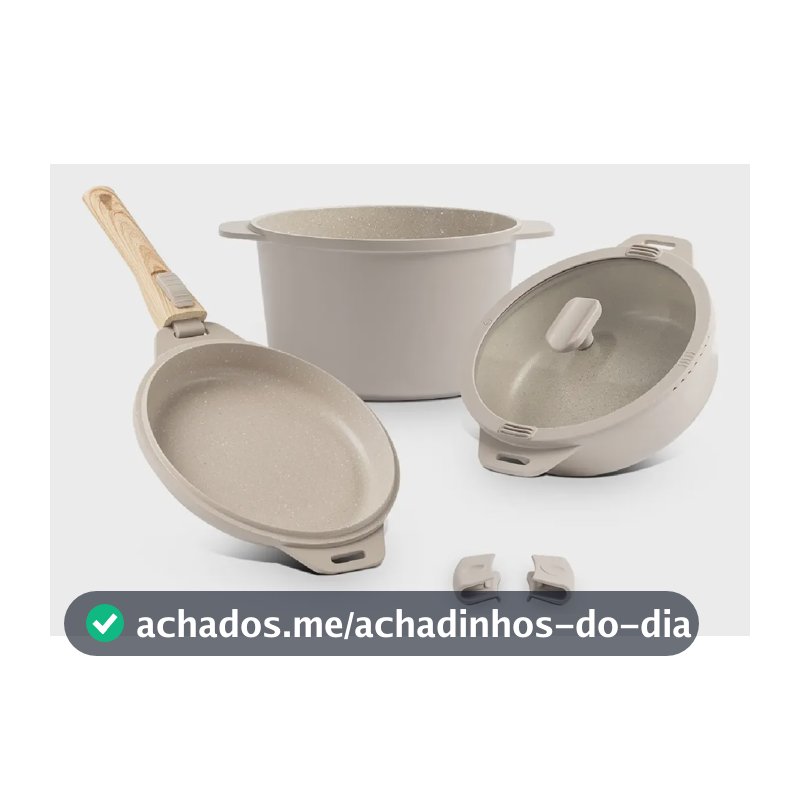 Jogo De Panelas Empilhável Loft 7 Peças Ceramic Life Areia