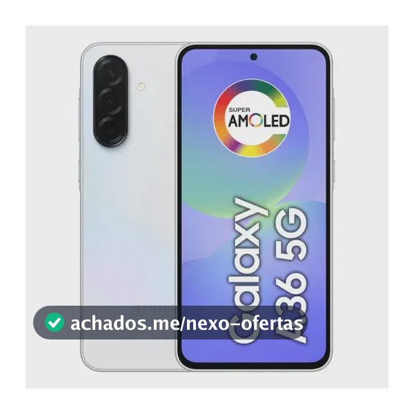 Smartphone Samsung Galaxy A36 5G 128GB 6GB RAM Câmera Tripla de até 50MP Selfie de 12MP IP67 Super AMOLED 6.7'' NFC Recursos AI Android e Segurança Snapdragon - Branco