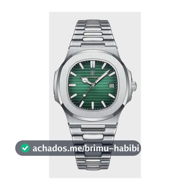 Relógio Poedagar 613 Aço Inoxidável Quartzo Fundo Verde 41mm Resistência Água