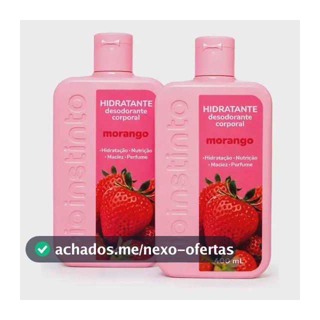 Kit 2 Creme Hidratante Corporal Morango Bio Instinto 400ml Morango