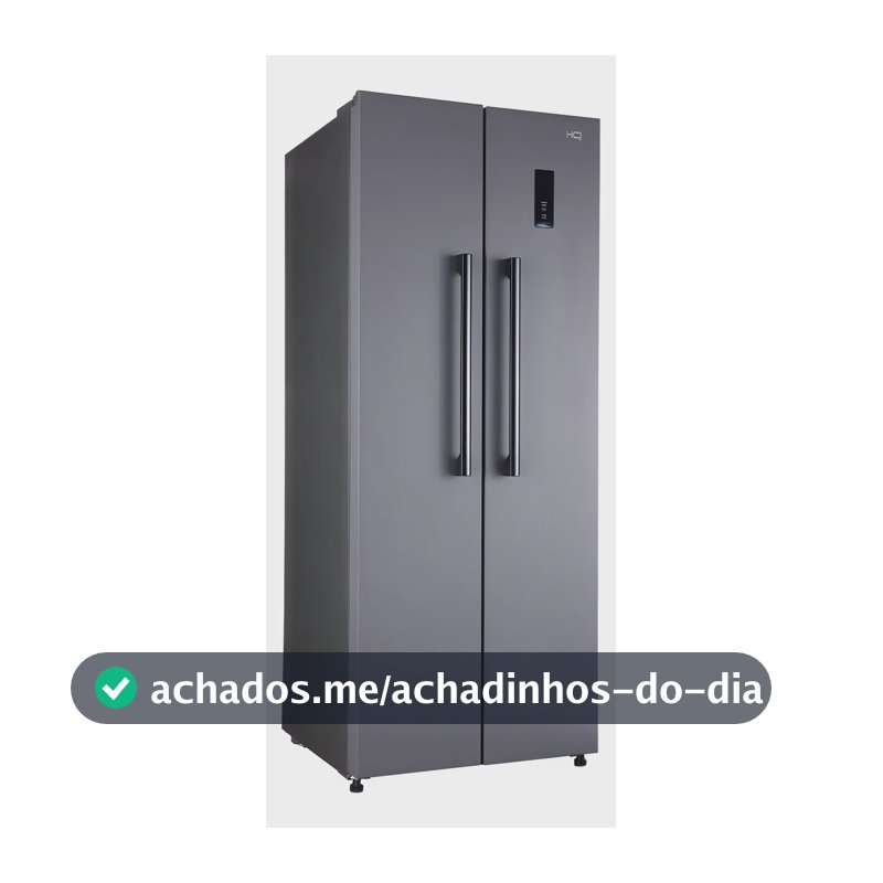 Geladeira Refrigerador HQ Frost Free Side By Side 460 Litros Cinza HQ-460SBSFF