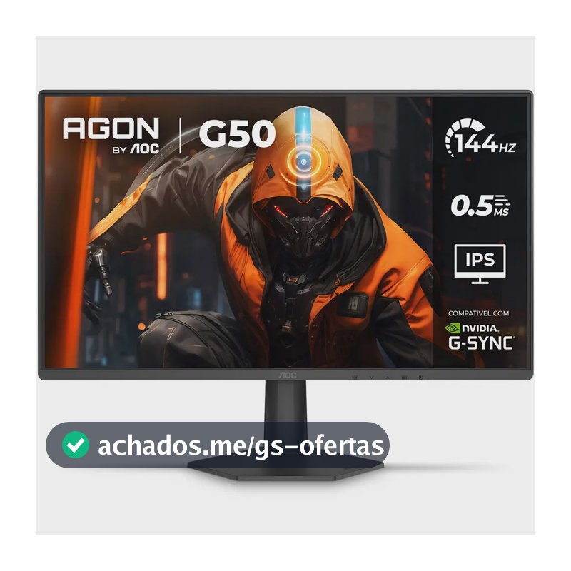 Monitor Gamer AOC AGON G50 24" 144Hz 0,5ms IPS HDR10 G-SYNC 24G50F Preto